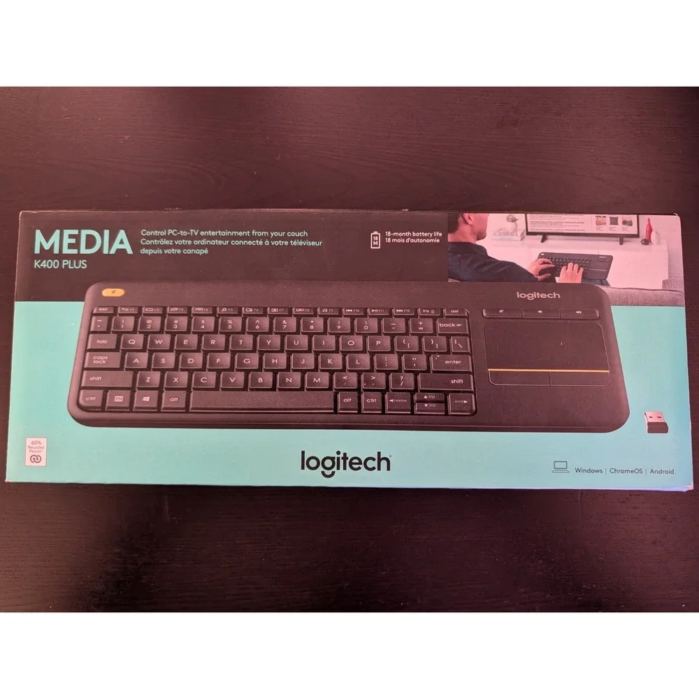 Logitech K400 Plus keyboard RF Wireless - Black No Dongle